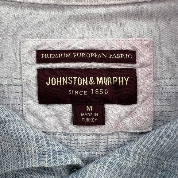 Johnston Murphy Linen Blend Ombre Shirt Men Medium Colorful Button Up Resort - Picture 3 of 9